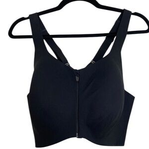 Knix Catalyst Sports Bra 8+ 42E 40F 42F Black Zip Front Racerback Gym Workout